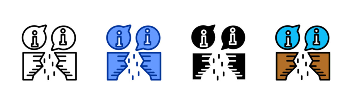 Information Gap icon set multiple style collection