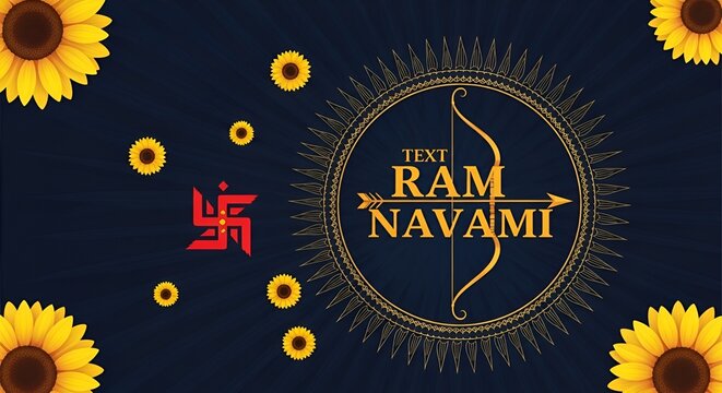indian cultural jai shree ram navami banner with text space