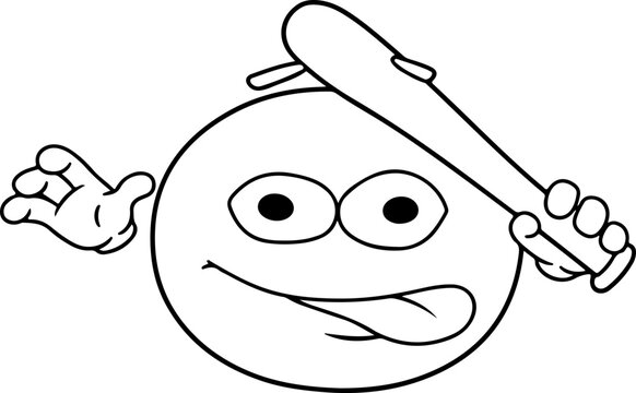 Illustration of an emoji with a wacky facial expression