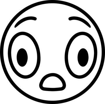 Illustration of an emoji with a shocked facial expression