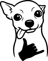 Illustration of a dog with a wacky facial expression