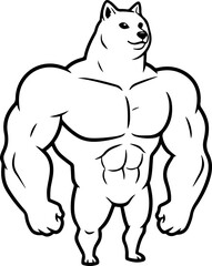 Illustration of a dog with a muscular body