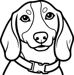 Illustration of a dog with a smiling facial expression