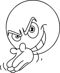 Illustration of an emoji with a plotting facial expression