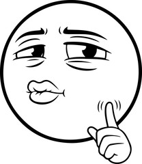 Illustration of an emoji with a mogging facial expression