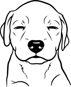 Illustration of a puppy with its eyes closed