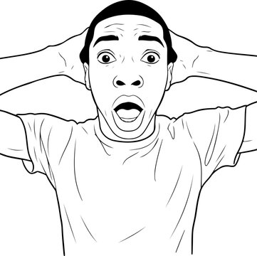Illustration of a man with a shocked facial expression