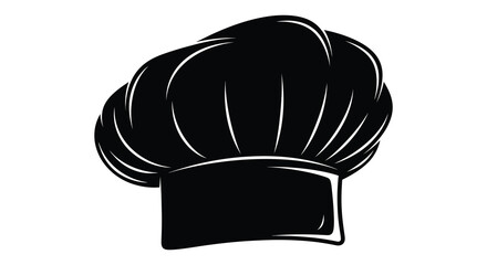 A striking black silhouette of a classic chef s toque representing culinary arts and professional cooking silhouette high quality detailed © VoDesign02