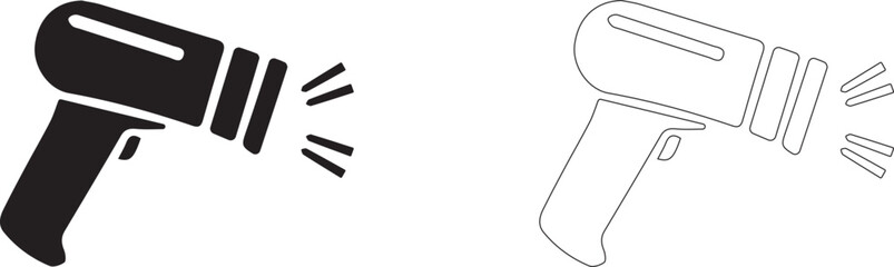 Barcode scanner. Vector icon of inventory control.