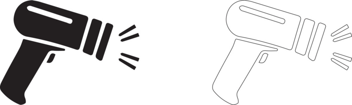 Barcode scanner. Vector icon of inventory control.