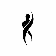 Fototapeta premium Abstract Human Figure with Dynamic Ribbon Design.