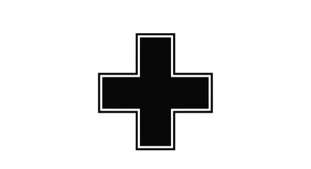 Obraz premium Simple black cross design against a white background stark silhouette