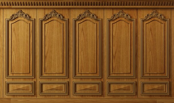 Extra large background wooden cabinet wall
