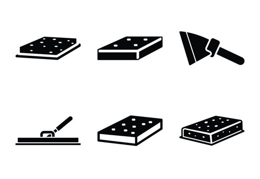 A set of  constriction tools and concrete screed icons