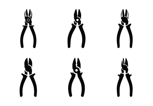 A set of  constriction tools and cutting pliers icons