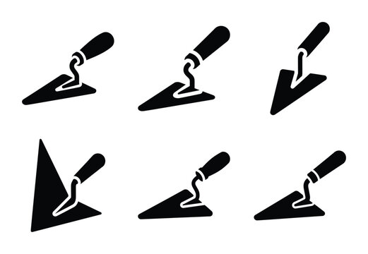 A set of  constriction tools and edging trowel icons