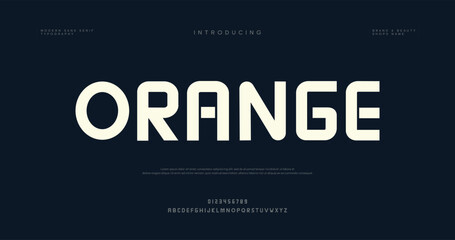 Fototapeta premium Orange Text on Dark Background with Modern Typography Style