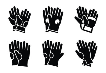 Fototapeta premium A set of constriction tools and safety gloves icons