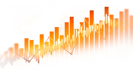 Transparent or png stock market investment trading graph growth.Trade business analytics graph and financial chart.	
