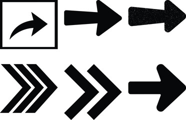 Diverse arrow symbols indicating various directions and actions. Vector
