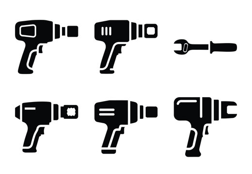 A set of  constriction tools and torque wrench icons