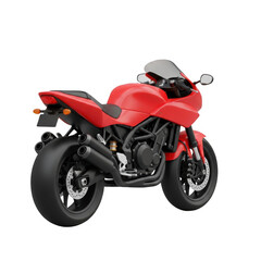 3d rendered high-performance red motorcycle with sleek design and dynamic pose