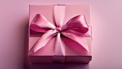 elegant pink gift box with ribbon bow