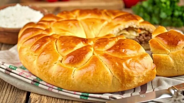 Pirog (gef&uuml;llter Hefekuchen)