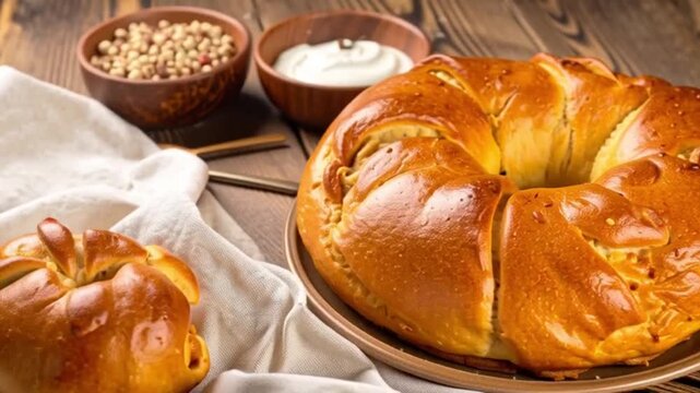 Pirog (gef&uuml;llter Hefekuchen)