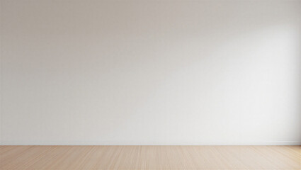 Empty Interior with Subtle Light Beige Wall and Light Wood Floor Background
