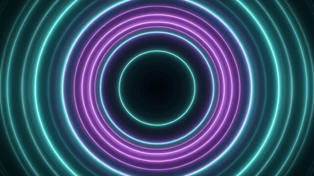 Energy circle expanding sonic pulse wave glowing teal violet seamless cinematic background futuristic surreal ambience cascading softly abstract unique ultra realistic loop