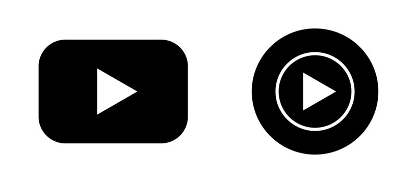 Youtube play button icons for video streaming