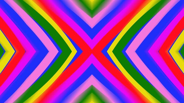 Vibrant Abstract Kaleidoscope Pattern with Symmetrical Geometric Shapes and Bright Colors.