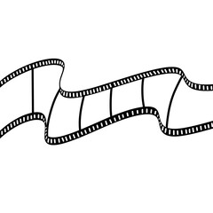 Hand drawn waving film strip showing movie video concept
