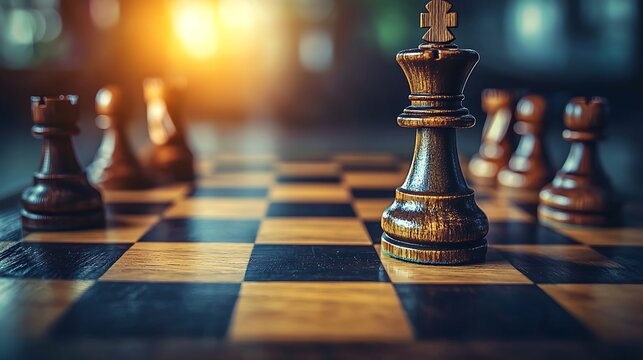 A competitive mindset concept with chessboard setup photo