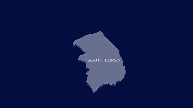 Geographic infographic element - animated map of South Korea