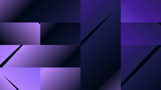 Abstract Purple Geometric Background with Dynamic Light and Shadow Play.