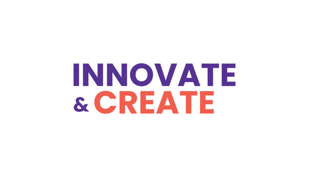 Innovate and create logo on white background