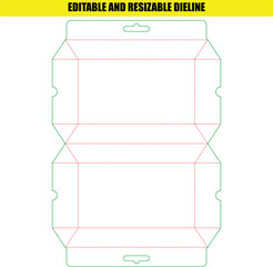 Hanging Box Packaging Die Line Template for Retail Product Display and Storage Solutions