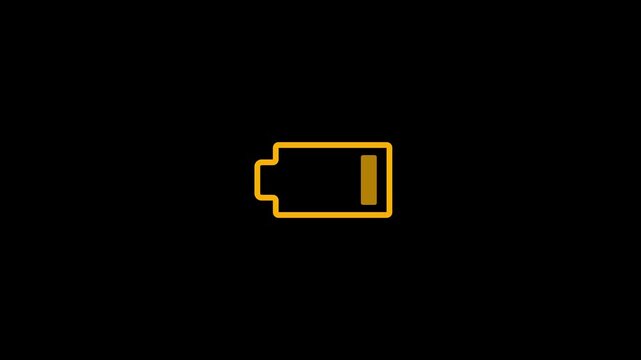 Low battery icon on black background