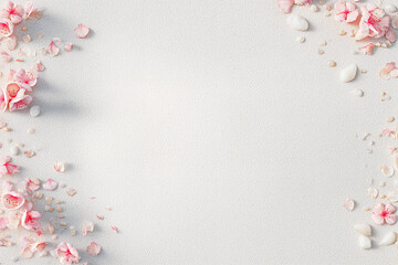 夏のビーチをイメージしたエレガントなコピースペースと貝殻