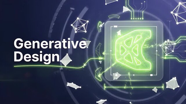 Innovative generative design process using ai to algorithmically create an optimized and lightweight mechanical part. Showcasing advanced computer aided engineering and future manufacturing concepts