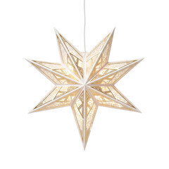 Obraz premium Ornate White and Gold Star Lantern with Intricate Cutout Patterns