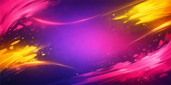 Abstract vector background with glowing stars and colorful purple blue light patterns creates a bright motion energy texture backdrop with space for text illustration
