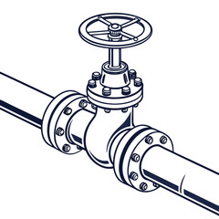 Industrial gas pipe valve with wheel handle