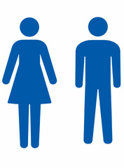 male female restroom icon, blue bathroom symbols, 