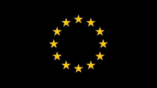 A flag featuring a circle of yellow stars on a solid black background, symbolizing unity and identity