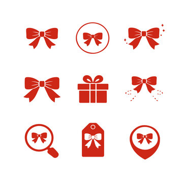 Bows icon set vector isolated
Vector set on a white background