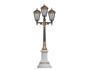 Fototapeta premium Vintage street lamp on white background vintage lamp isolated on a transparent background
