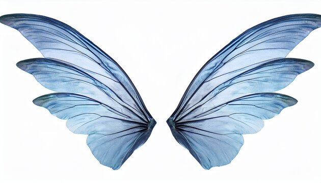 a pair of fantasy fairy translucent wings isolated on white background